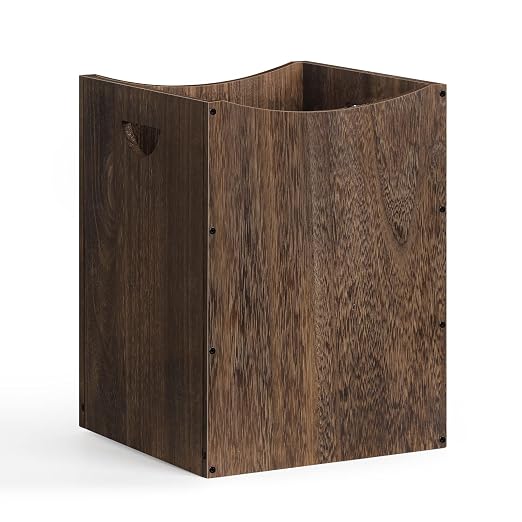 smusei Wood Trash Can 9.5 Gallon Waste Basket Bin Rustic Farmhouse Large by smusei