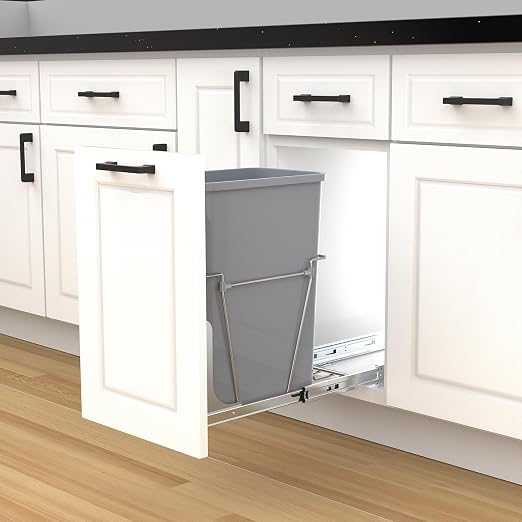 Single Pullout Trash Can for Under Kitchen Cabinets Include Single 35QT Trash - Image 7