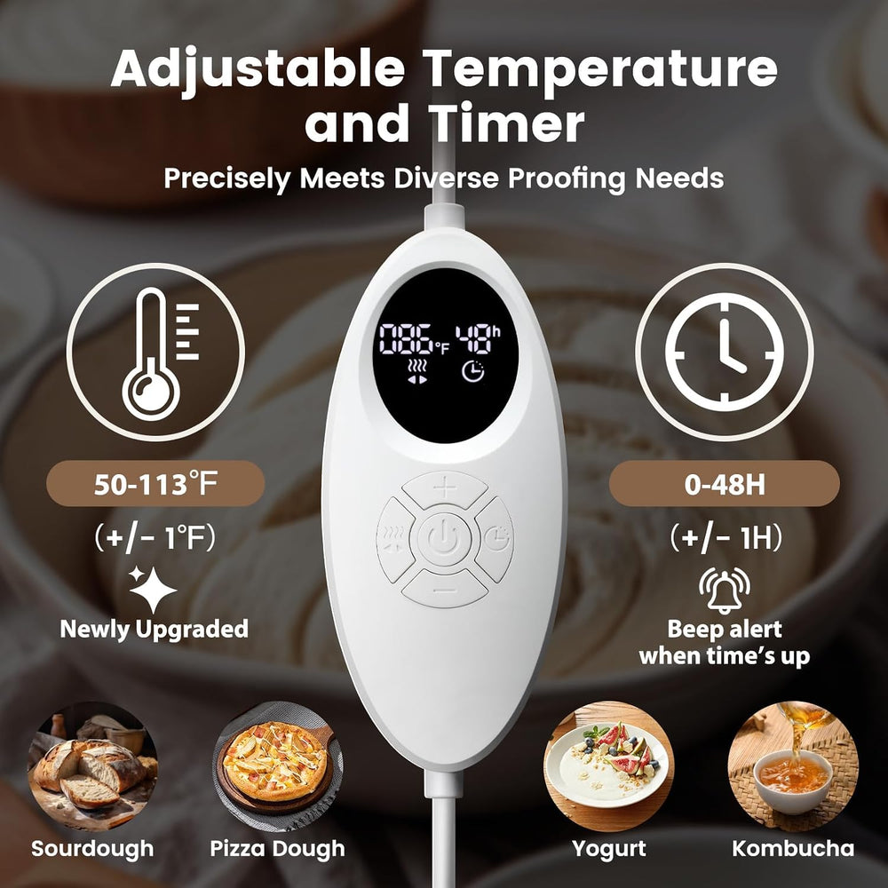 Folding Bread Proofing Box with 50-113℉ Temp Control & 48H Timer, Dough P...