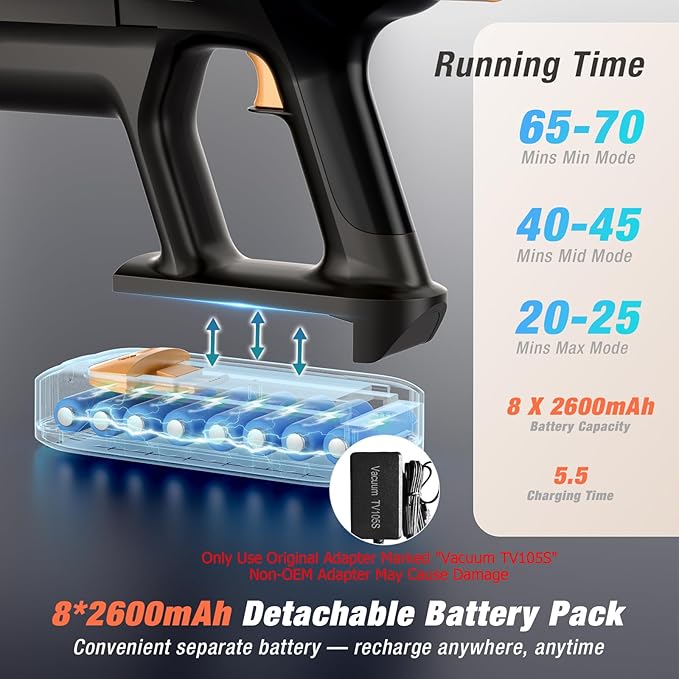 Cordless Vacuum Cleaner, 580W 48KPA 70 Mins Vacuum Cleaners - Image 3