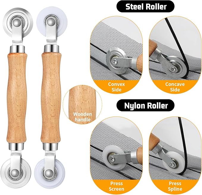 Window Screen Replacement, Screen Door Repair Kit, Including 50 FT - Image 4