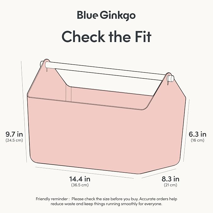 BLUE GINKGO Large Storage Basket – Plastic Caddy - Image 2