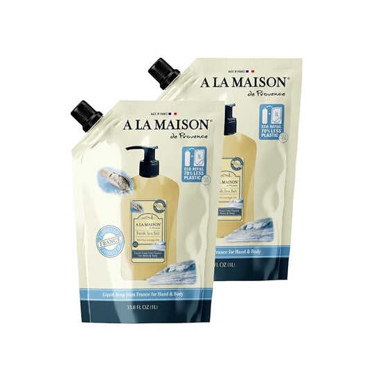 A LA MAISON French Liquid Hand Soap Eco-Friendly Refill Pouch, Fresh Sea Salt by ALaMaison
