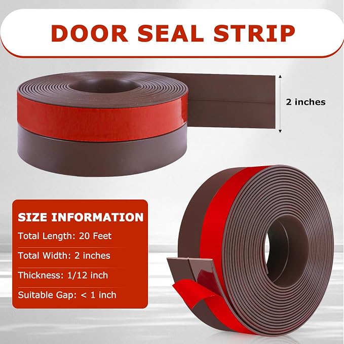 Weather Stripping Self Adhesive Door Draft Stopper Flexible Shower Door Bottom - Image 2