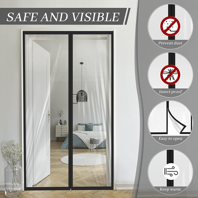 Amylove Zipper 48 x 87 Inch Dust Barrier Door Kit Construction Door Barrier 4 x - Image 5