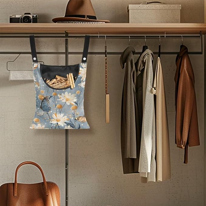 Butterfly Clothespin Bag with Hanging Rope 14.5 x 12 Inch Summer Waterproof - Image 5
