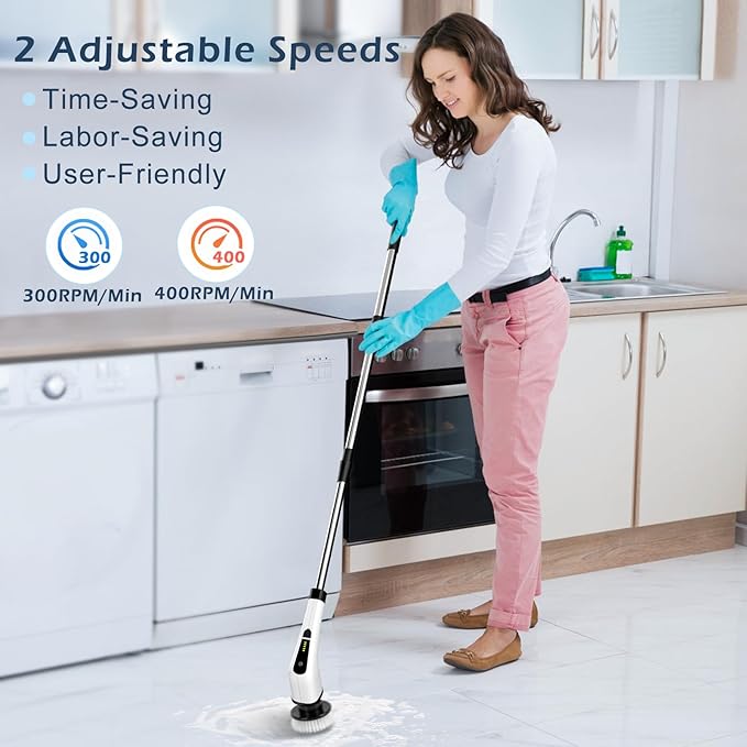Electric Spin Scrubber, Cordless Cleaning Brush Scrubber - Image 5