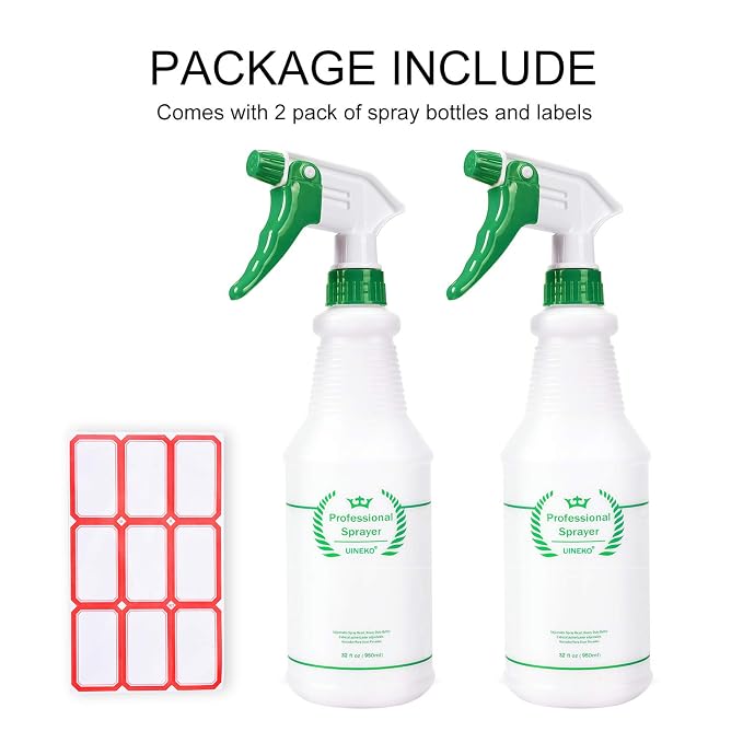 Plastic Spray Bottle 2 Pack, 32 Oz, All-Purpose Heavy Duty Spraying Bottles - Image 4