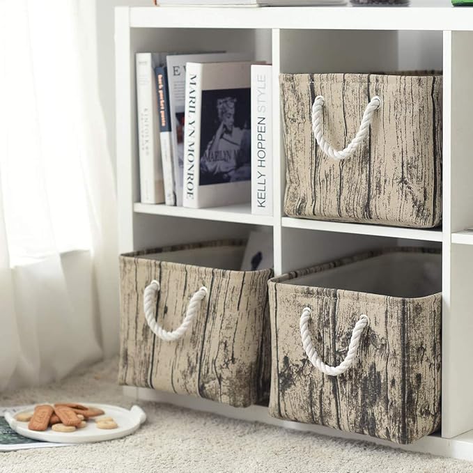 TcaFmac Fabric Storage Basket, Decorative Canvas Storage Bins Baskets - Image 2