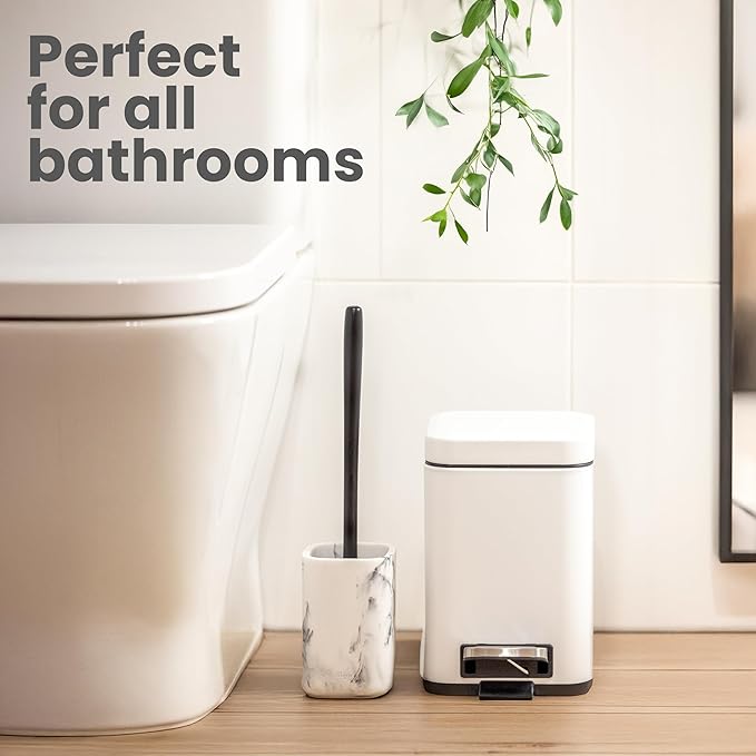 Vigar Zense Toilet Brush and Holder Set, Toilet Bowl Brush - Image 5