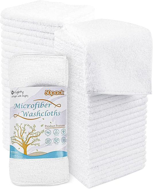 Orighty Washcloths Bulk Towels Set 50 Pack, Highly Absorbent and Soft Feel by AllRightinOrighty