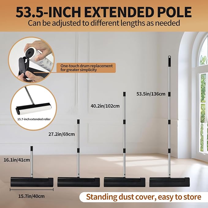 Large Lint Rollers for Carpet, 15.74 in Extra Sticky Rollers for Floor - Image 3
