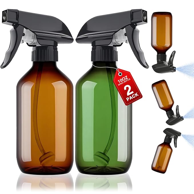 2 Packs Plastic Spray Bottles 360° Water Spray Bottle by AMORIX