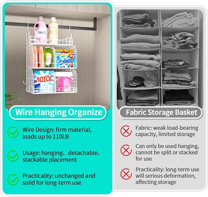 HapiRm Hanging Closet Organizer Storage - Image 7