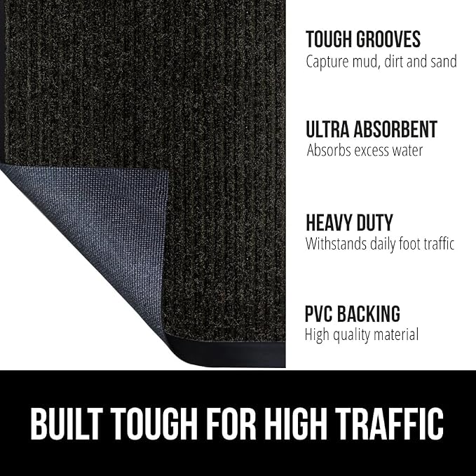 GORILLA GRIP Traffic Guard Door Mat, Heavy Duty Welcome Mats, Commercial Office - Image 2