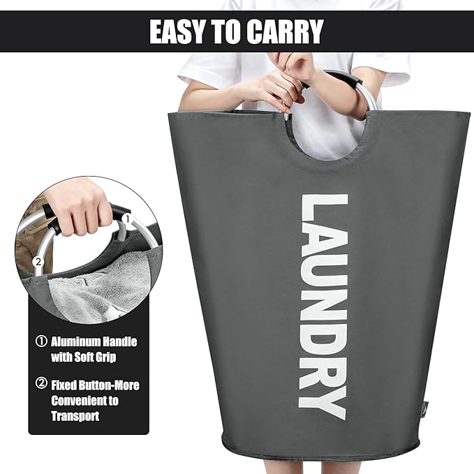 DOKEHOM 125L X-Large Collapsible Washing Laundry Basket Bag - Image 5