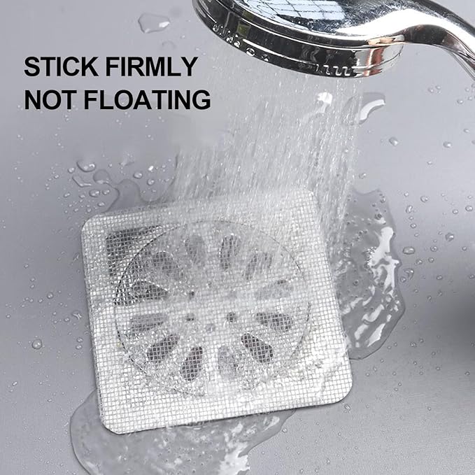 60PCS Disposable Shower Drain Cover Hair Catcher Shower Drain Mesh Stickers - Image 6