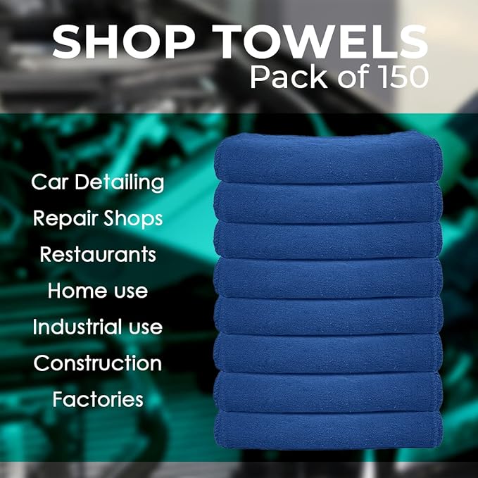 Avalon Towels Cotton Shop Rags – Size 12x14 Inches Cleaning Rags – Absorbent - Image 7