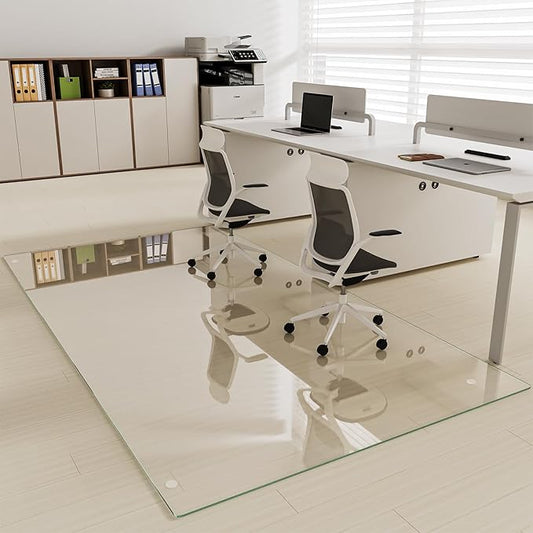 40" x 80" Glass Chair Mat, 1/5" Thick Office Chair Mat by KOONMI
