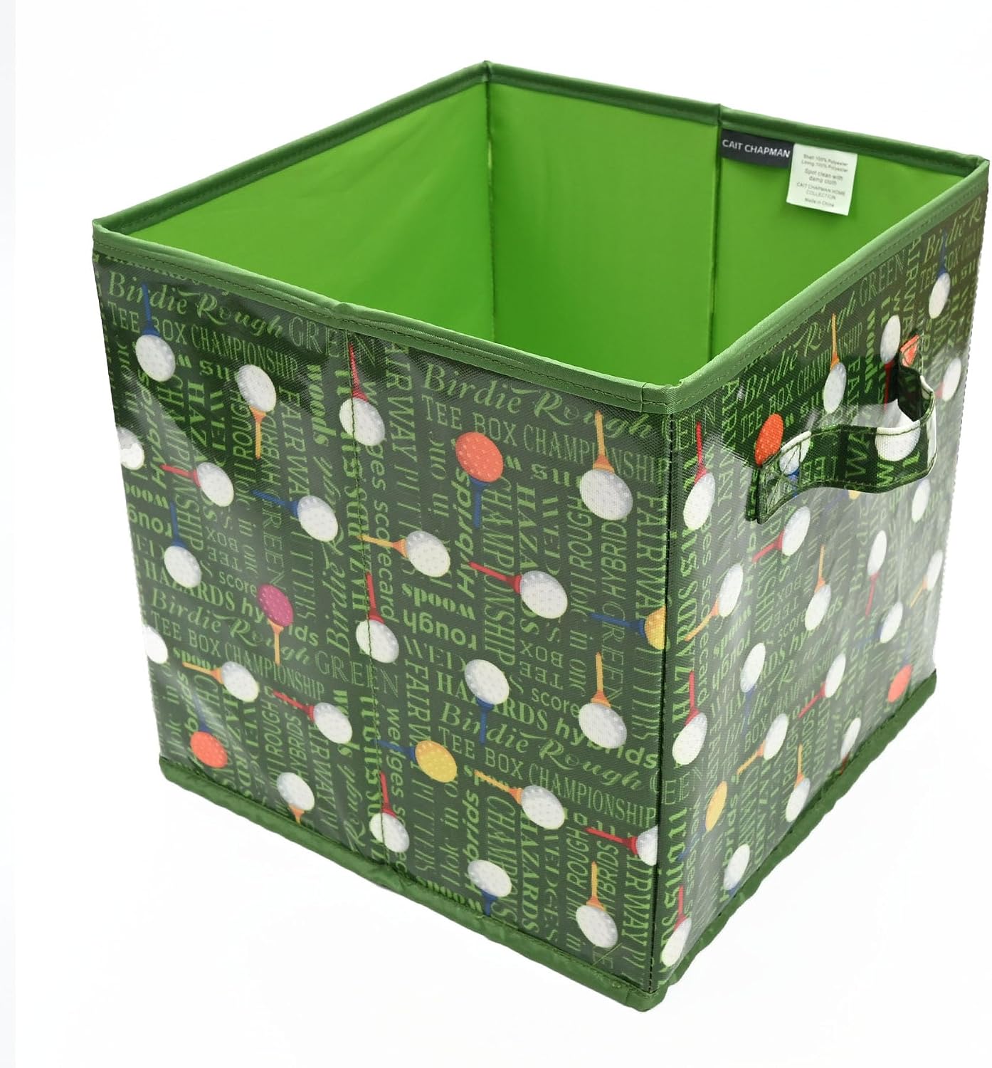 CAIT CHAPMAN HOME COLLECTION Passion for Sports Storage Bins (Golf balls, 11"x11"x11" Cube)