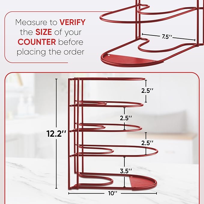 Heavy-Duty Pots and Pans Organizer | 5-Tier Cookware & Lid Storage Rack | - Image 3