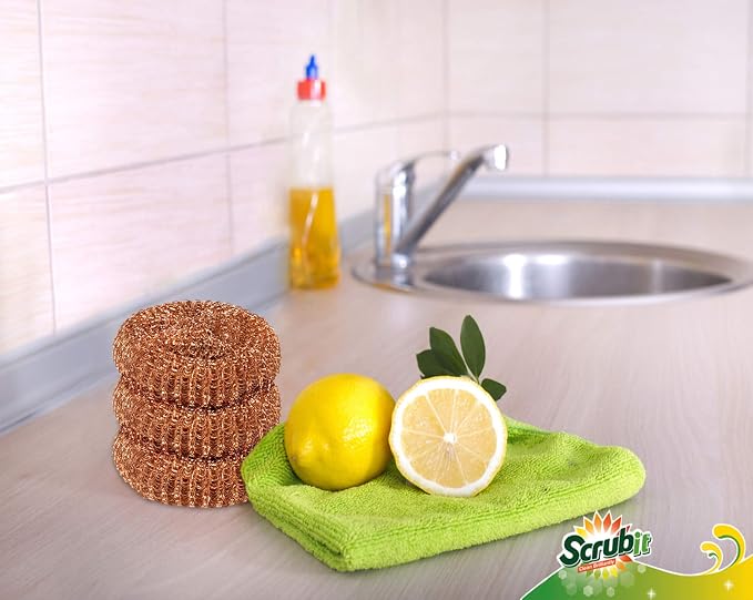12 Pack Copper Coated Scourers by SCRUBIT – Scrubber Pad Used - Image 6