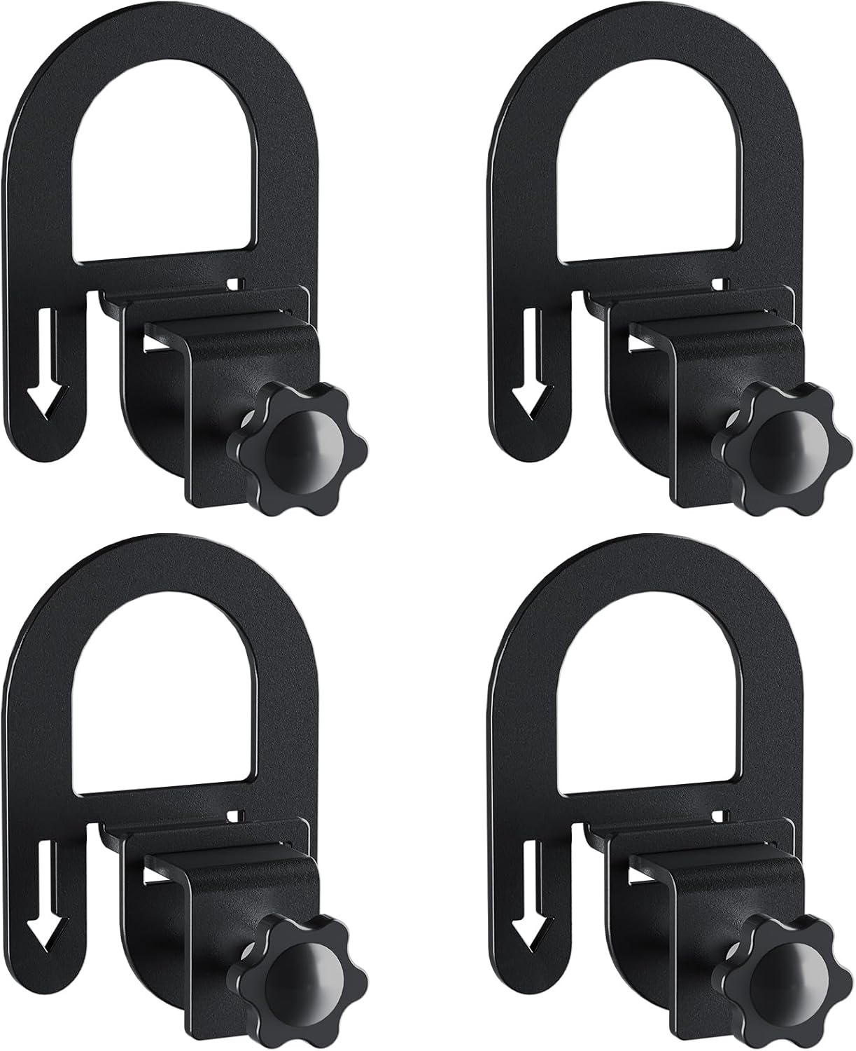 4 Pcs Non-Slip Mattress Grippers for Metal Bed Frame, Heavy Duty Mattress Gaskets, Keep Mattress from Sliding, Adjustable Anti-Slide Brackets, Black