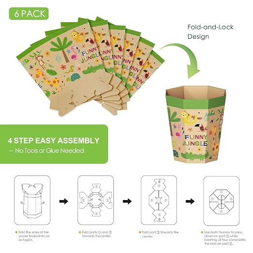 6-Pack Cardboard Trash Can – Foldable, Recyclable, Plastic-Free & Reusable - Image 7