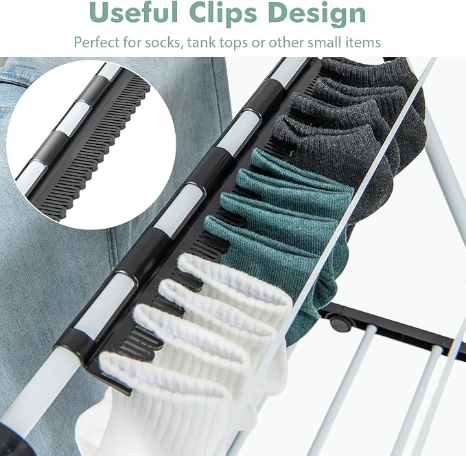 Giantex Clothes Drying Rack, 2-Layer Stainless Steel Foldable Laundry Drying - Image 5
