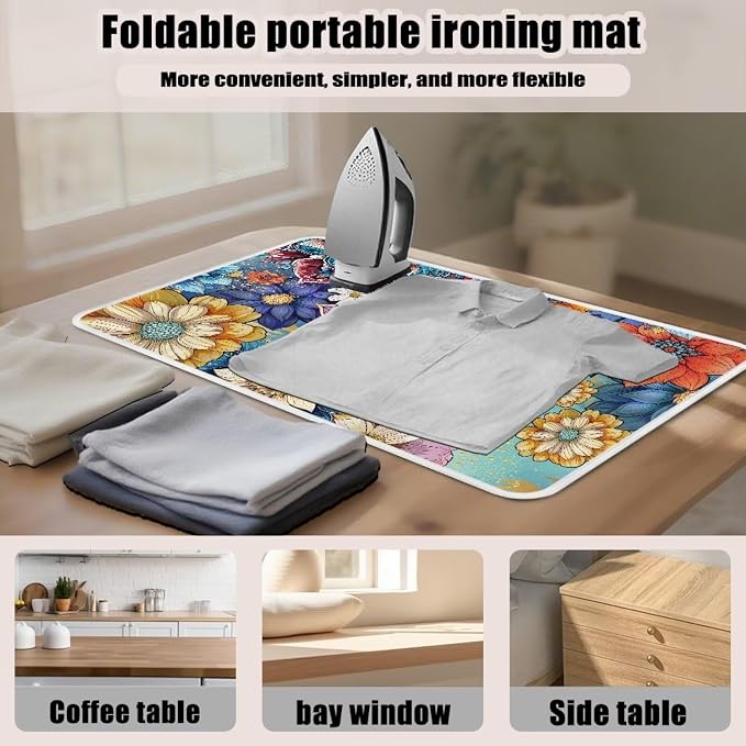 Ironing Mat Boho Flower Portable Ironing Pad Blanket - Image 6