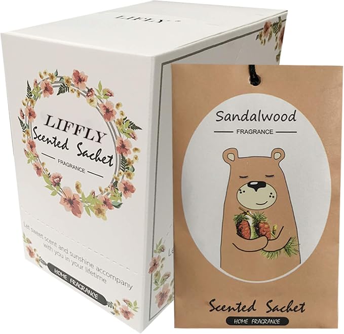 14 Packs Sandalwood Scented Sachets Bag by LIFFLY