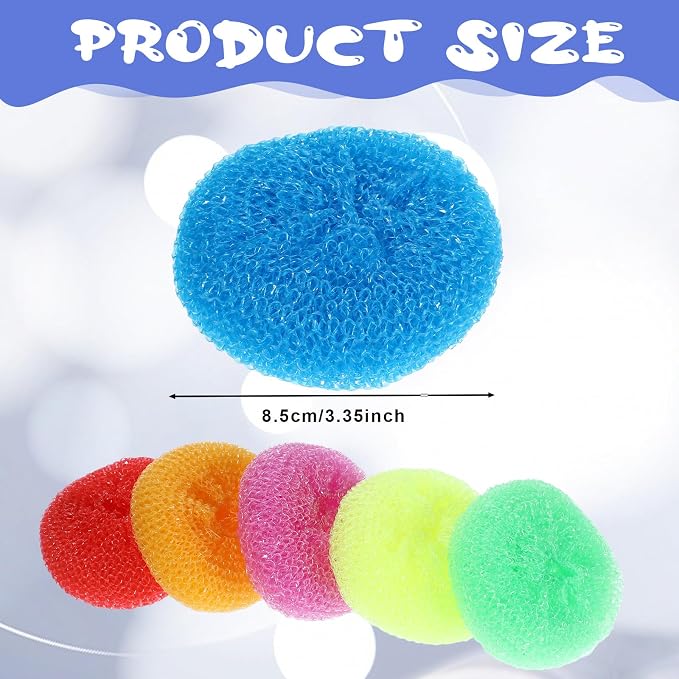 100 Pcs Plastic Scrubbers for Dishes, Round Pot Scrubbers for Kitchen Non - Image 2