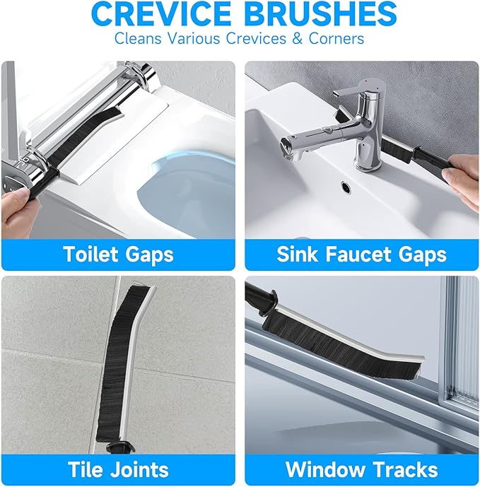 14Pcs Crevice Cleaning Brush Set, V Shape Grout Cleaner Brush - Image 3