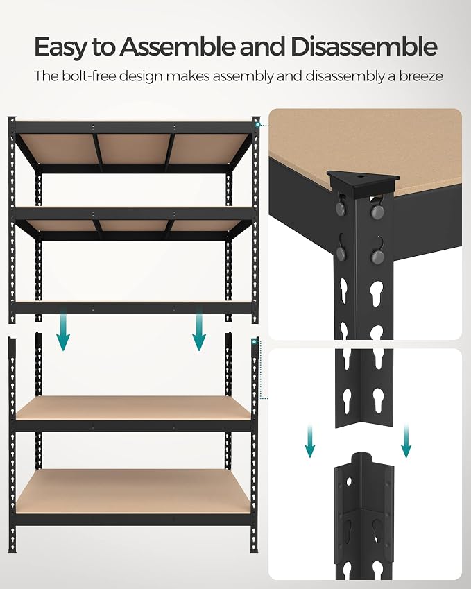SONGMICS 5-Tier Storage Shelves, Load 2310 lb, Boltless Assembly, Adjustable - Image 6