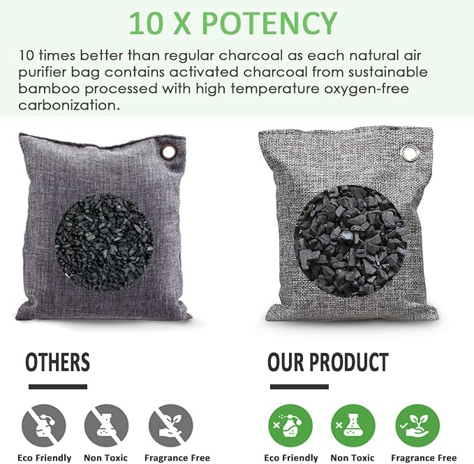 NIYIKOW Charcoal Bags Odor Absorber, Nature Fresh Bamboo Charcoal Air Purifying - Image 4