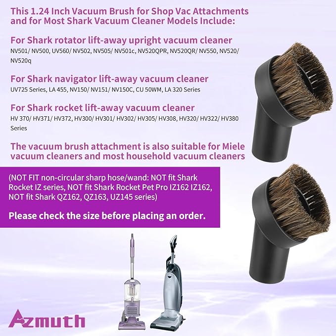 2Pcs 25mm Soft Horsehair Vacuum Dusting Brush, Universal Vacuum Brush - Image 2
