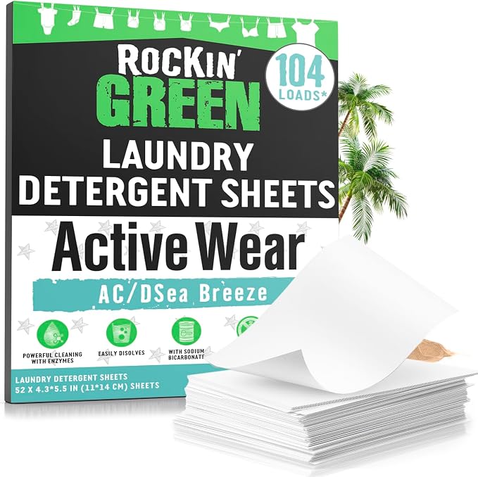 Rockin' Green Active Wear Travel Laundry Detergent Sheets by RockinGreen