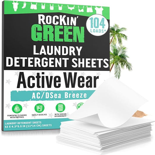 Rockin' Green Active Wear Travel Laundry Detergent Sheets by RockinGreen