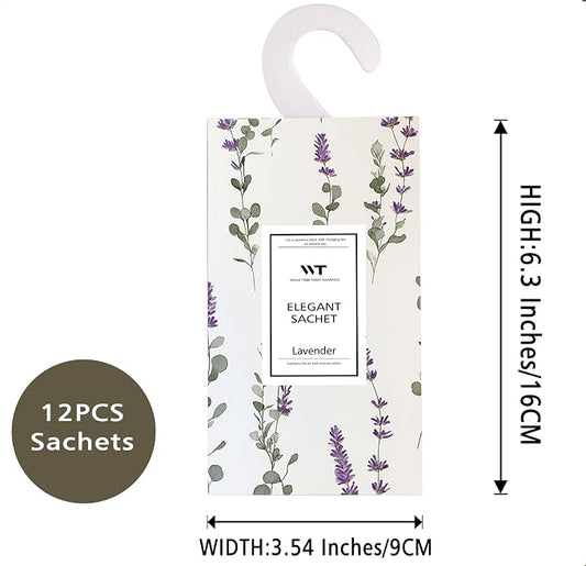 WEALD TRIBE 12 Packs Large-Bag Eucalyptus & Lavender Scented Sachets - Image 2