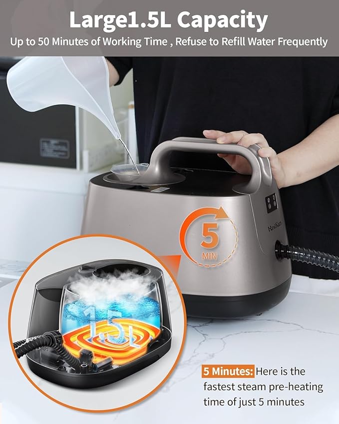Steam Cleaner for home, 293°F 58 PSI Powerful Multipurpose Steam Mop for Home - Image 5