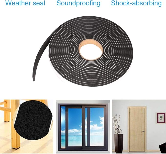 Foam Seal Tape 26 Feet Long, 1/2 Inch Wide x 1/8 Inch High Density Foam Strip - Image 4