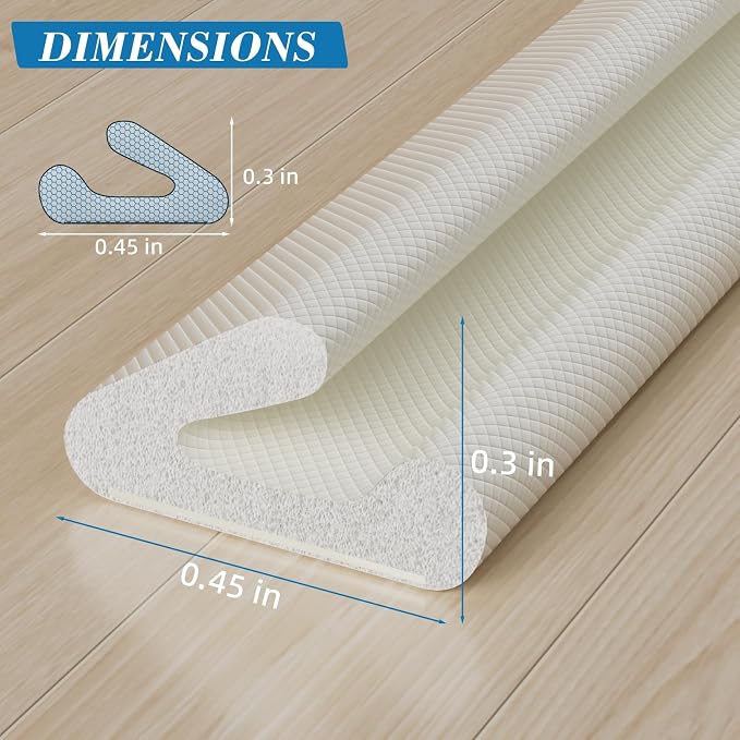 V-Shaped Weather Stripping Door Seal, 52.5FT Draft Stopper - Image 6