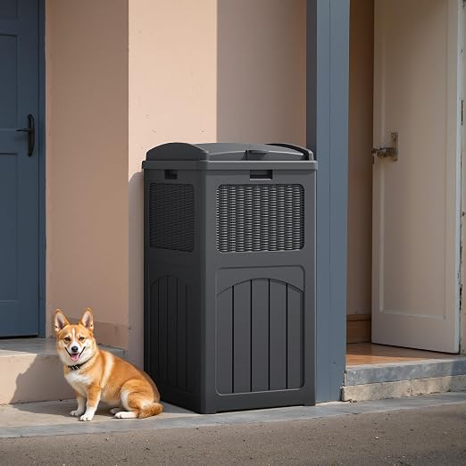Flamaker 30 Gallon Trash Can, Resin Outdoor Garbage Can - Image 6