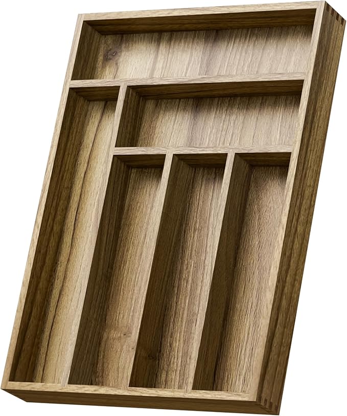 Acacia Wood Silverware Drawer Organizer, Kitchen Utensil Cutlery Drawer by KiasthomeBathroomAccessories