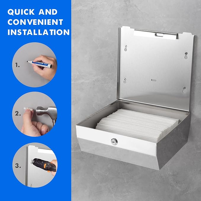 Paper Towel Dispenser Wall Mount Commercial, C Fold Multifold Hand Paper Towel - Image 5