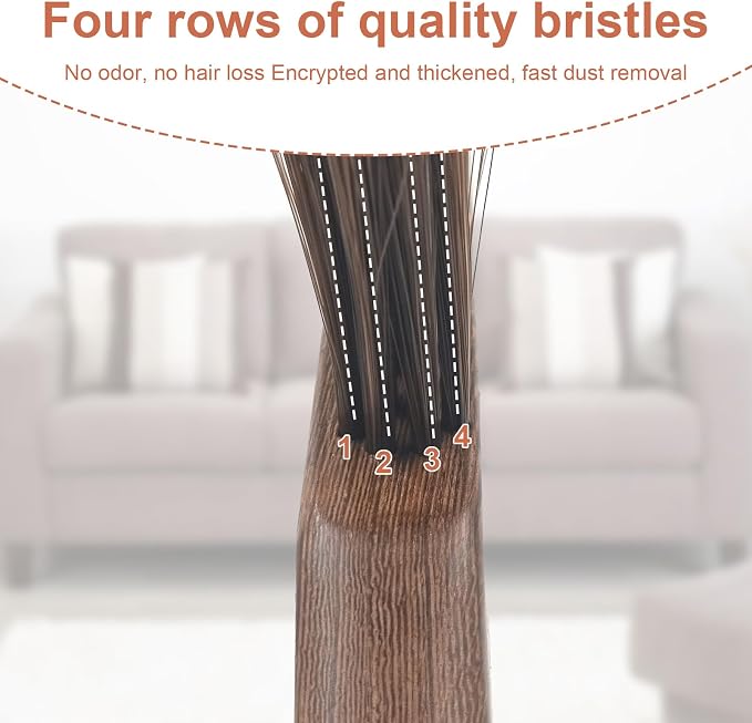 Hand Broom Brush, Wooden Handle Soft Bristle Cleaning Dust Brush, Bench Brushes - Image 4