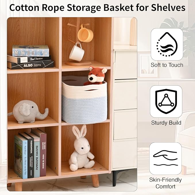 Woven Cotton Rope Storage Basket - Image 5