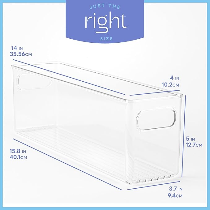 Plastic Food Storage 4 Pack Clear Container Bin - Image 3