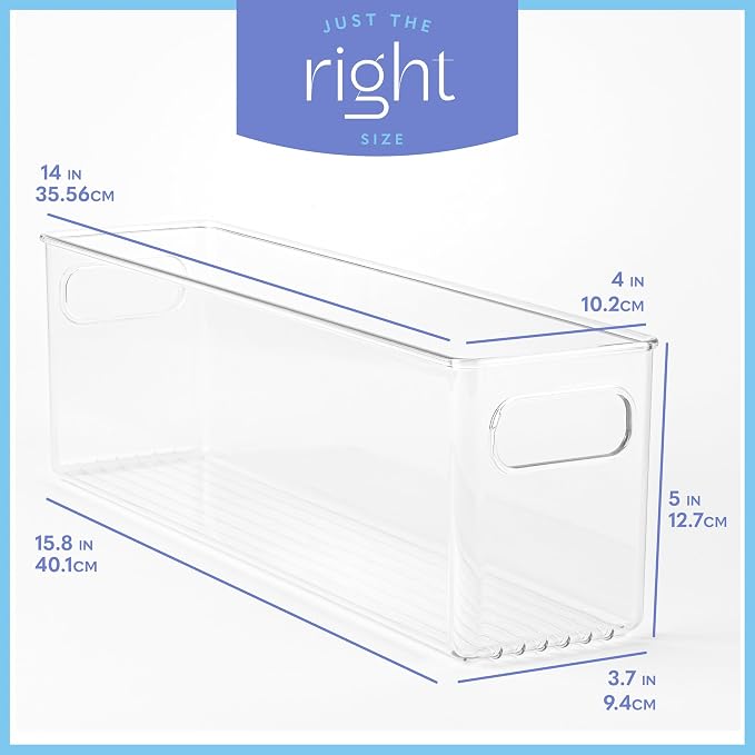 Plastic Food Storage 6 Pack Clear Container Bin - Image 3