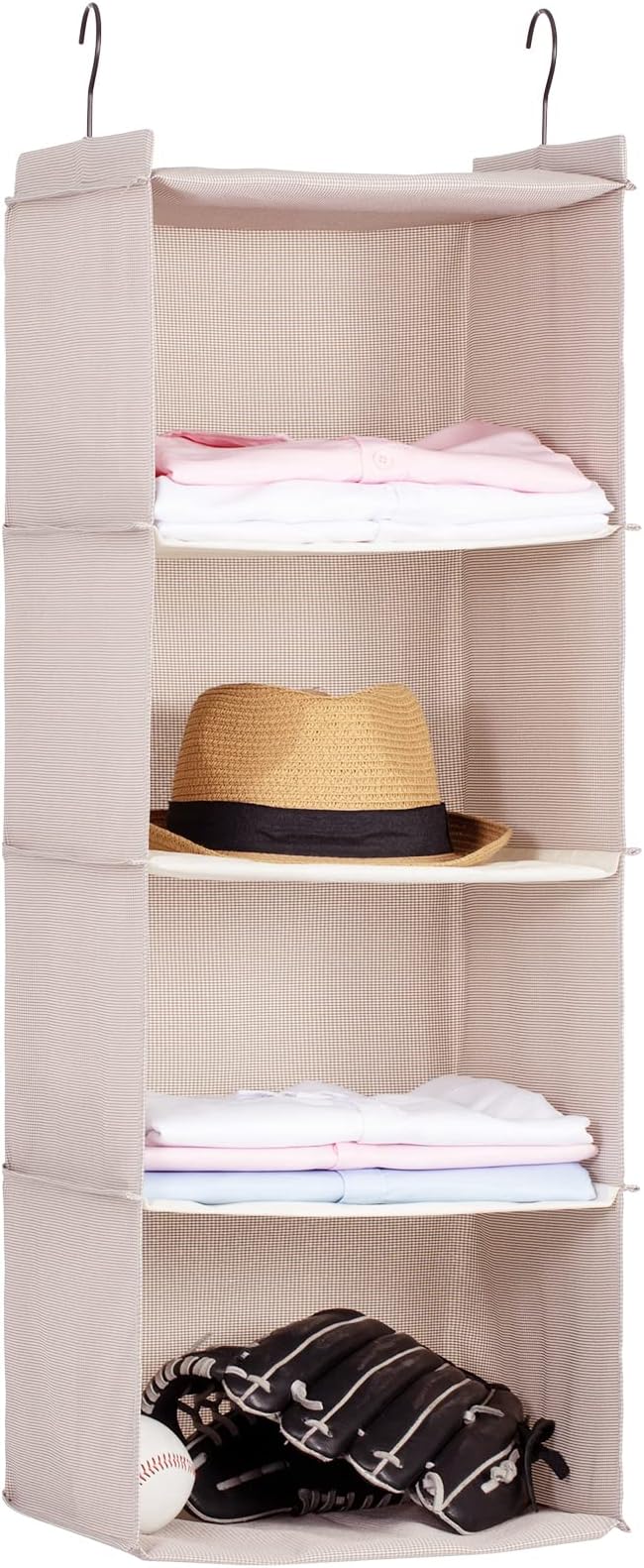 Hanging Closet Organizer and Storage, Foldable 4-Shelf Wardrobe Clothes Shelves by DonYeco